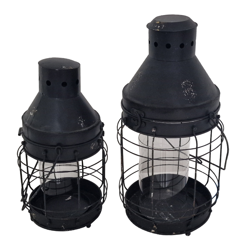 Artekko Φανός Μεταλλικός Διακοσμητικός Σετ/2 (25x25x50)cm Artekko 742-2401