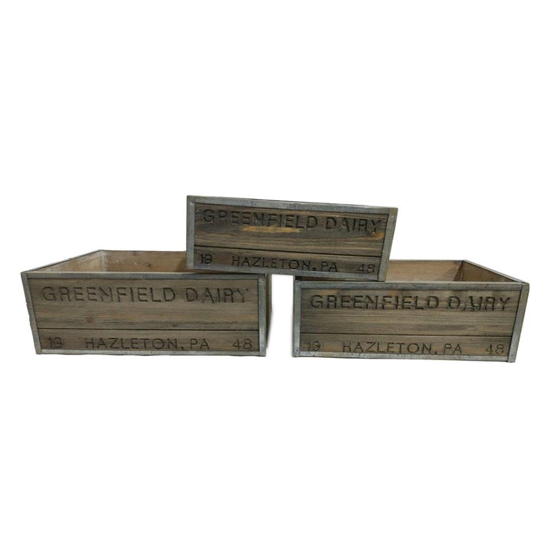 Artekko Γλάστρα Ξύλινη Διακοσμητική Σετ/3 Artekko 742-2429