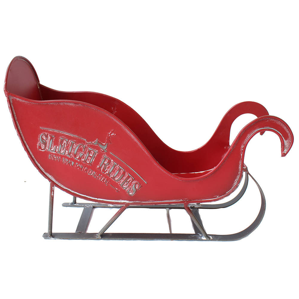 Artekko Xmas Κόκκινο Μεταλλικό Διακοσμητικό Έλκηθρο (37x11x26)cm Artekko 742-2473