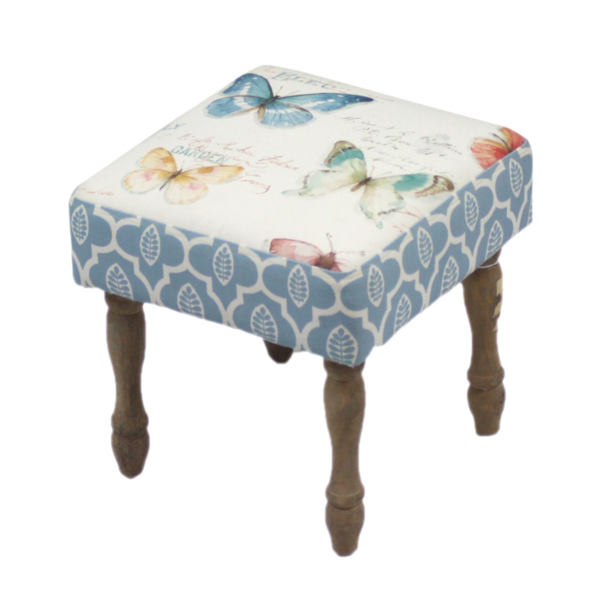 Artekko Stool Πολύχρωμο Υφασμάτινο Σκαμπό με Ξύλινα Πόδια (34x34x34)cm Artekko 742-2480