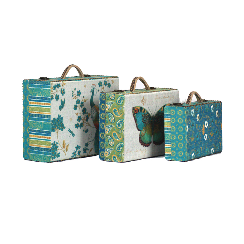 Artekko Suitcases Πολύχρωμες Ξύλινες Βαλίτσες (49x38x19)cm (43x32x15)cm (37x26x11)cm 3pcs Artekko 742-2482