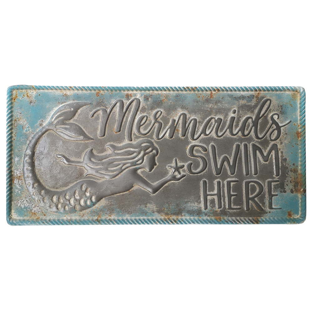 Artekko Sign Γκρι Μεταλλική Διακοσμητική Πινακίδα με Μπλε Λεπτομέρειες (76.5x35.1x1)cm Artekko 742-2516