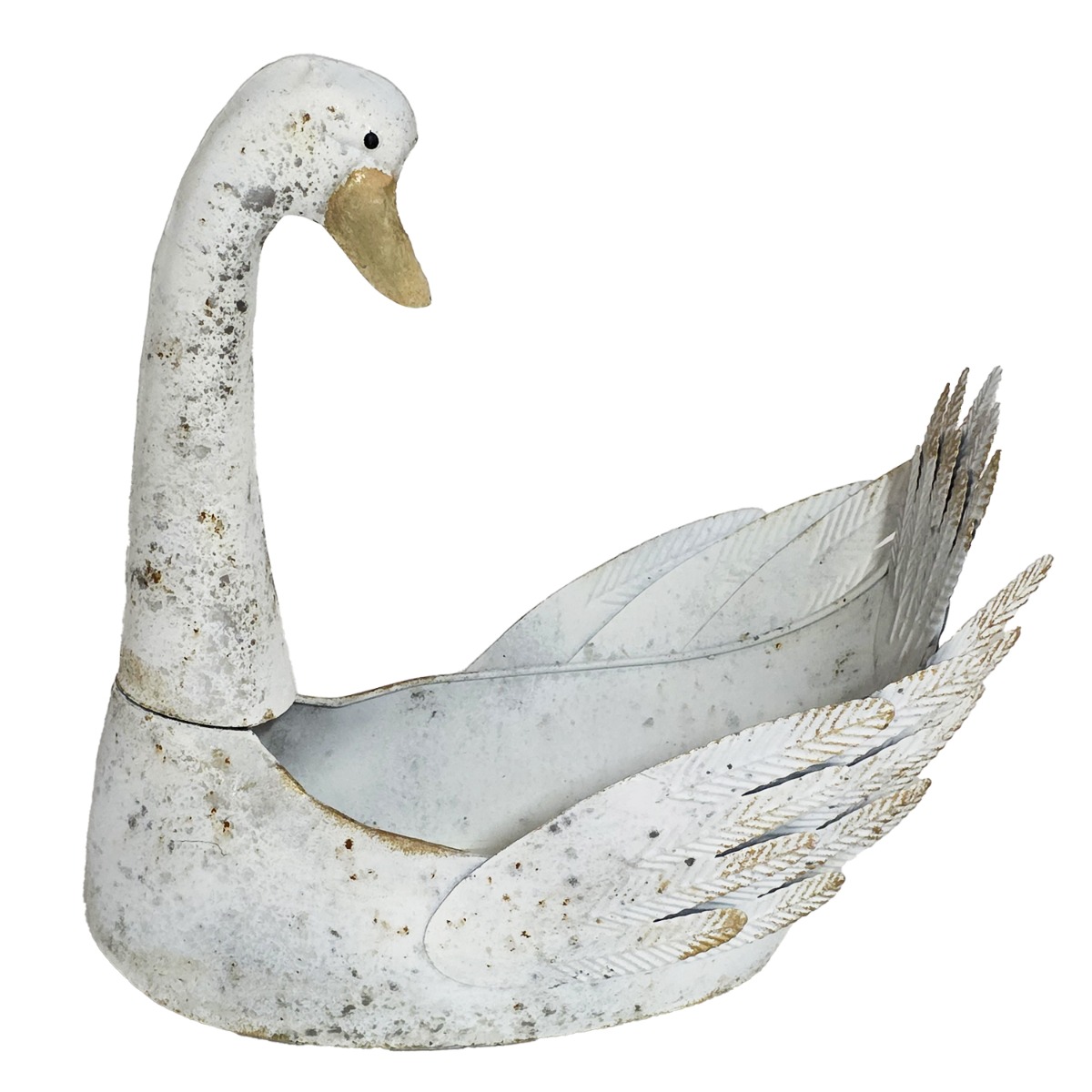 Artekko Duck Μεταλλική Διακοσμητική Πάπια σε Λευκή Πατίνα (44x28x41)cm Artekko 742-2602