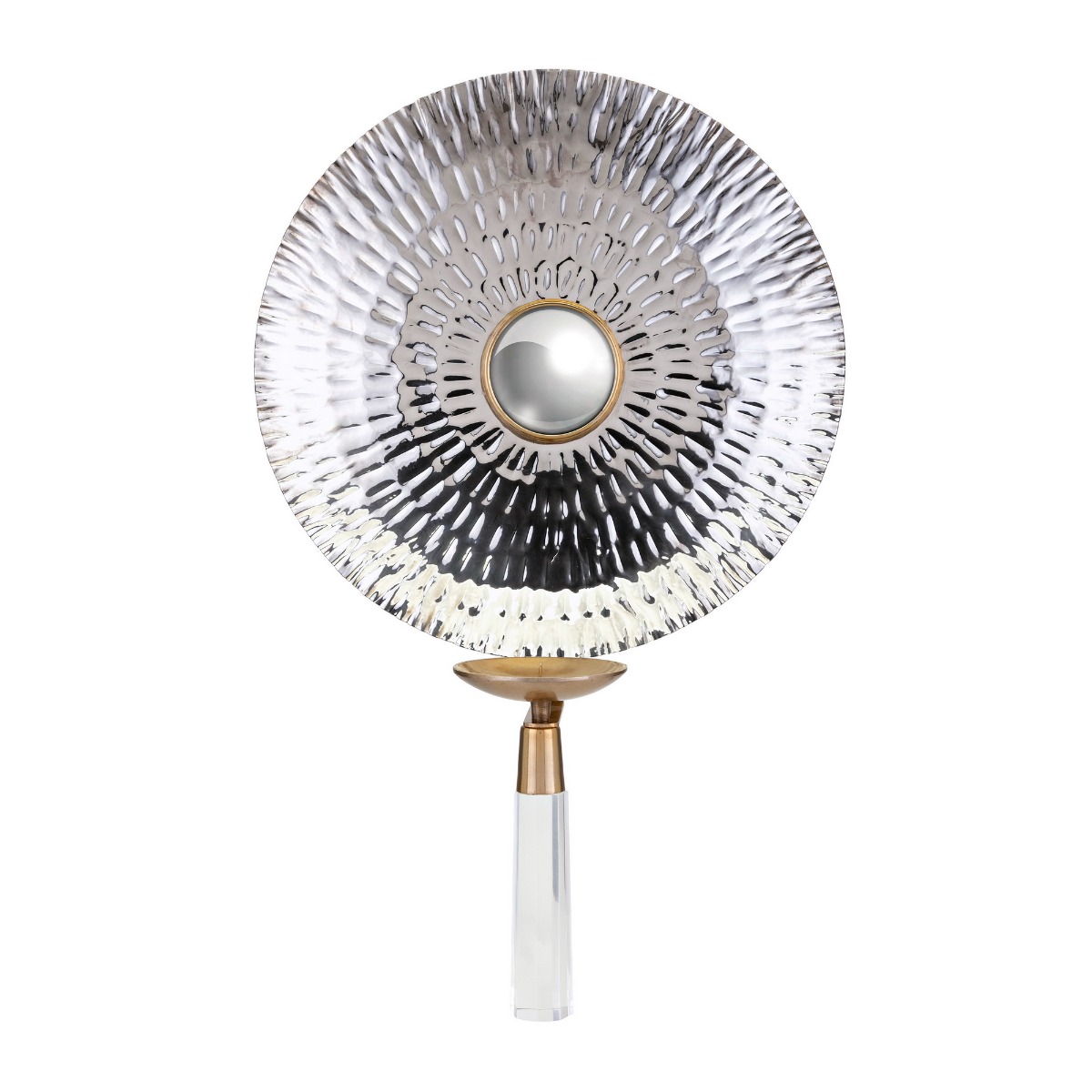 Artekko Zuccal Φωτιστικό Απλίκα Τοίχου Μέταλλο Ακρυλικό Χρυσό Ασημί (43.2x21.6x68.6)cm Artekko 75348