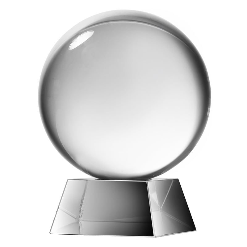 Artekko Leon Γυάλινη Διάφανη Διακοσμητική Σφαίρα με Βάση (12x12x15.2)cm Artekko 75576