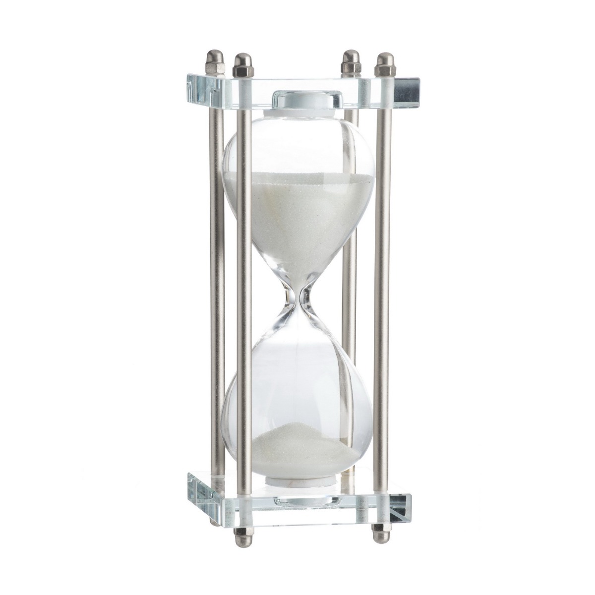 Artekko Hourglass Γυάλινη Διακοσμητική Κλεψύδρα σε Βάση με Λευκή Άμμο (7.6x7.6x20.5)cm Artekko 76878