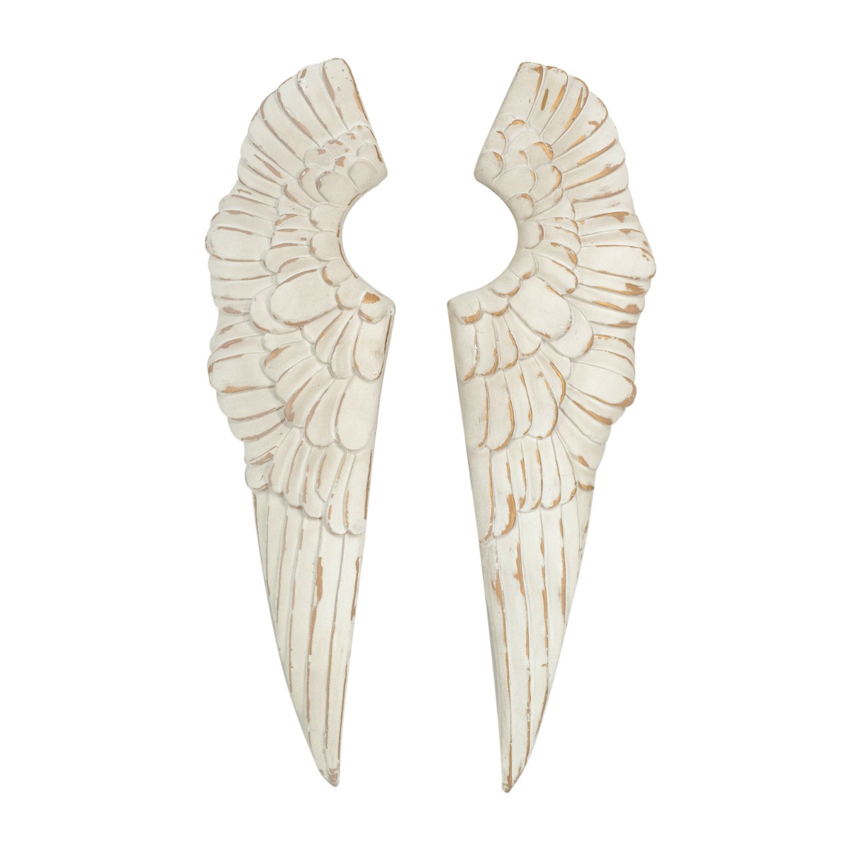 Artekko Angel Διακοσμητικά Φτερά Τοίχου από Μαγνήσιο σε Λευκή Πατίνα (31x5x61)cm 2pcs Artekko 77904