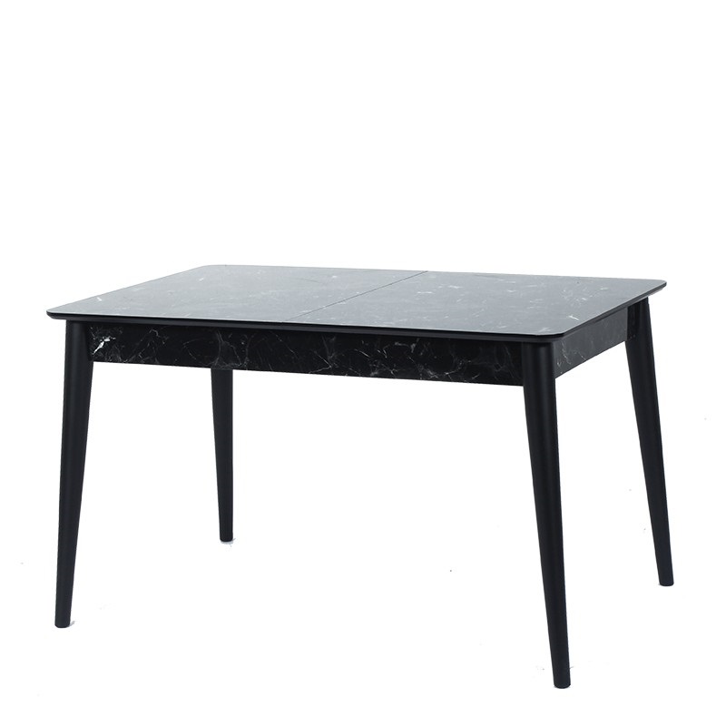 Artekko Lotus Τραπέζι Eπεκτεινόμενο MDF με Plexiglass Εφέ Μαύρο Μάρμαρο (130+30x80x75)cm Artekko 783-0017