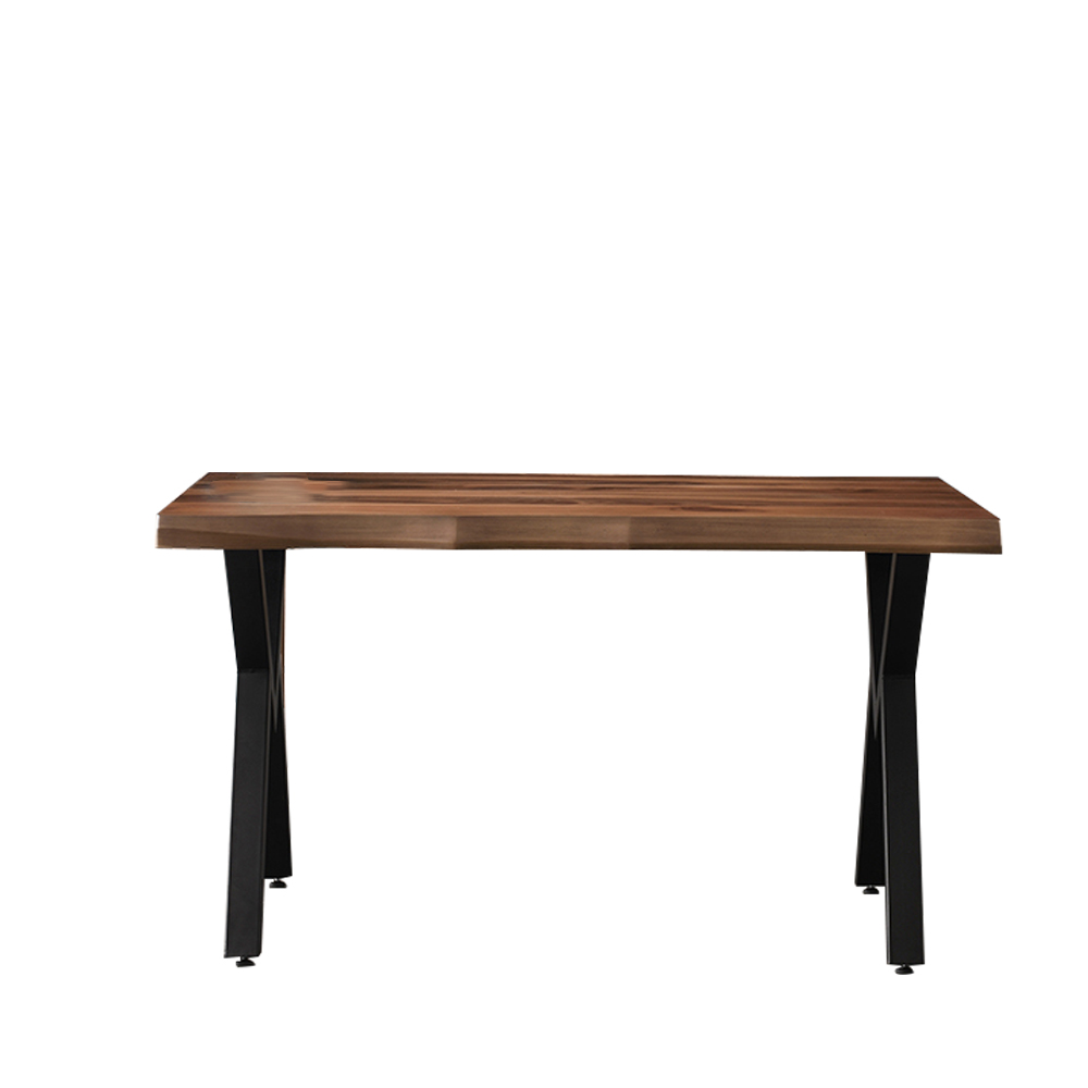 Artekko Efor Pera Καφέ Τραπέζι MDF με Εφέ Κορμού και Μεταλλικά Μαύρα Πόδια (140x80x75)cm Artekko 783-0021