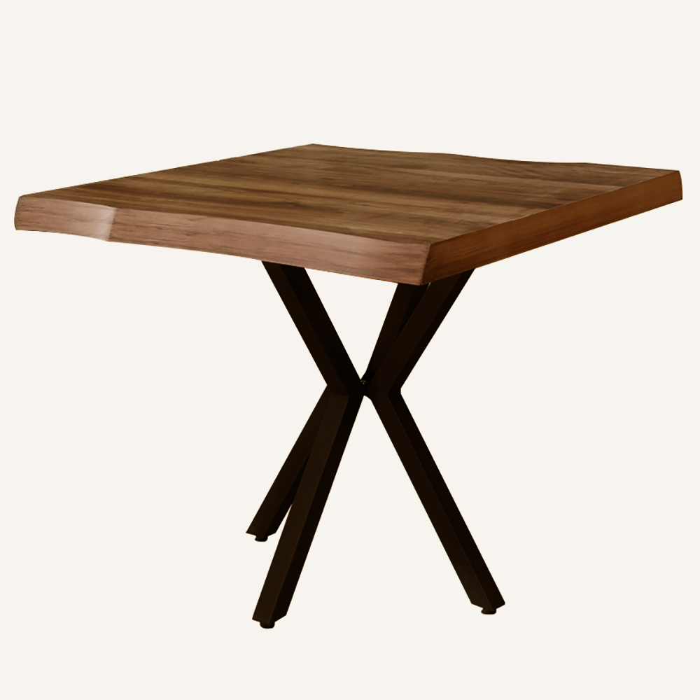 Artekko Safir Καφέ Τραπέζι MDF με Εφέ Κορμού και Μεταλλικά Μαύρα Πόδια (87x80x75)cm Artekko 783-0024