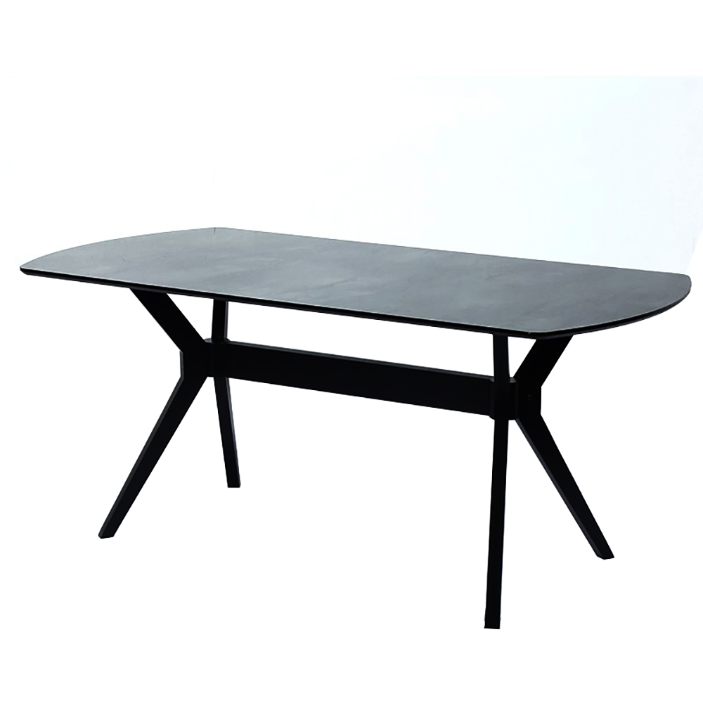 Artekko Ares Τραπέζι από Plexiglass και MDF με Εφέ Μαρμάρου και Μαύρη Μεταλλική Βάση (183x93x75)cm Artekko 783-0025