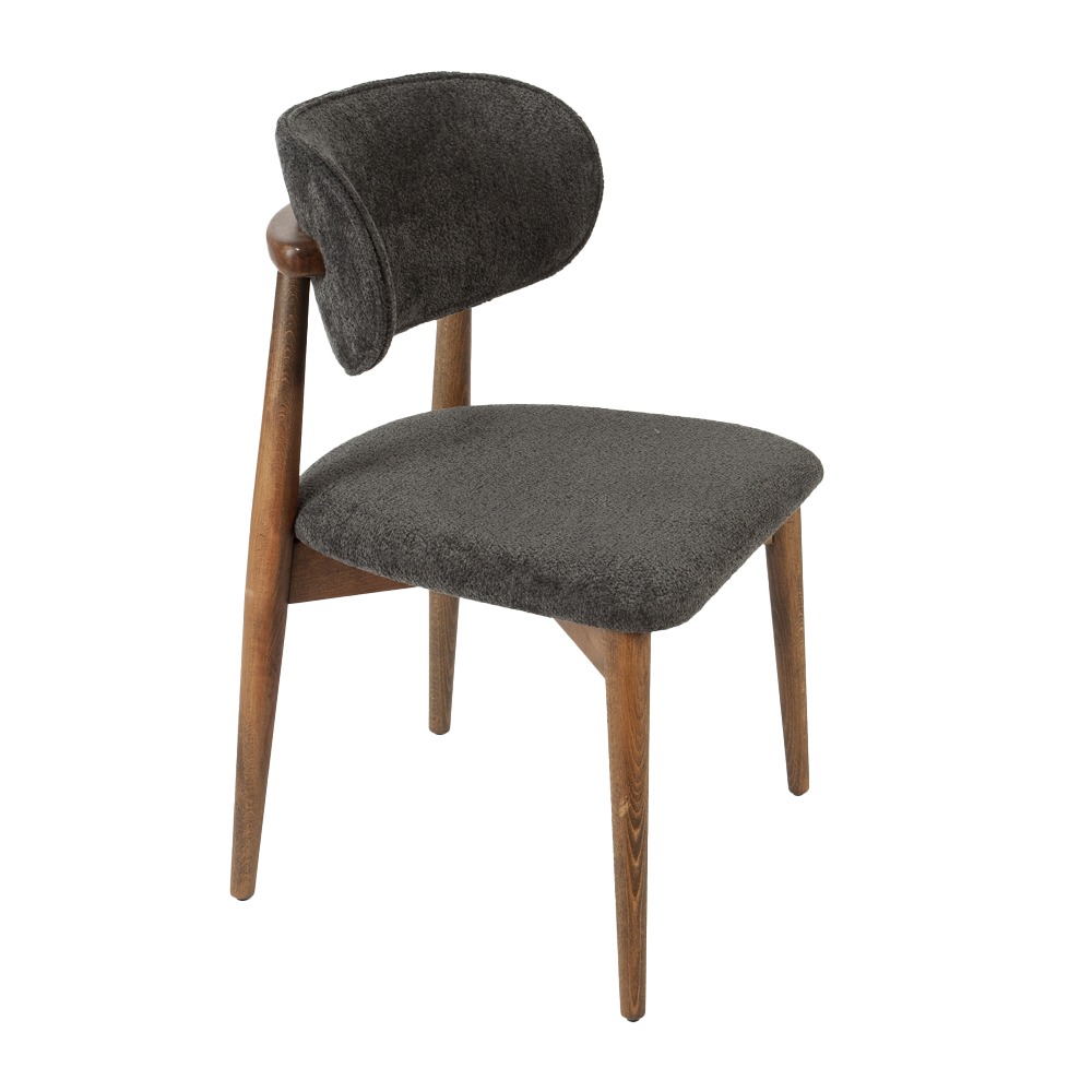 Artekko Bomonti Γκρι Καρέκλα με Μπουκλέ Ύφασμα (50x50x85)cm Artekko 783-1231