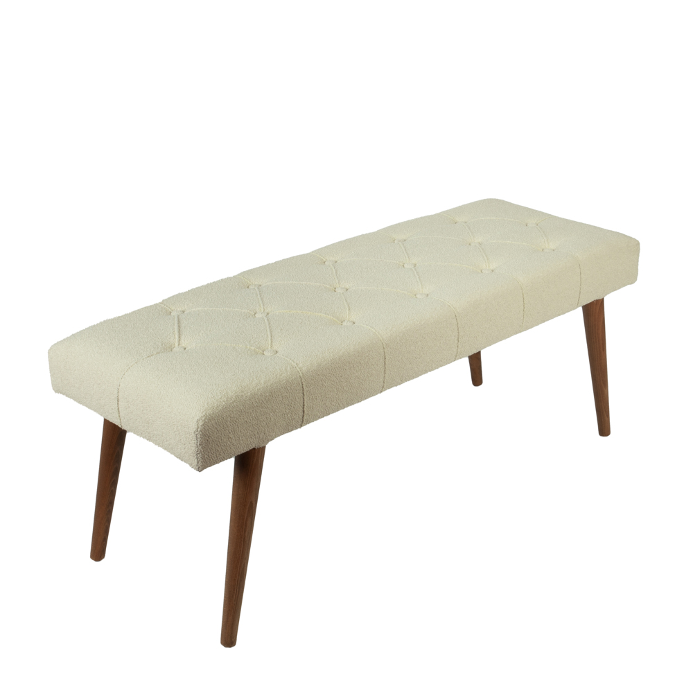 Artekko Bench Εκρού Ταμπουρέ με Μπουκλέ Ύφασμα (120x43x48)cm Artekko 783-1233