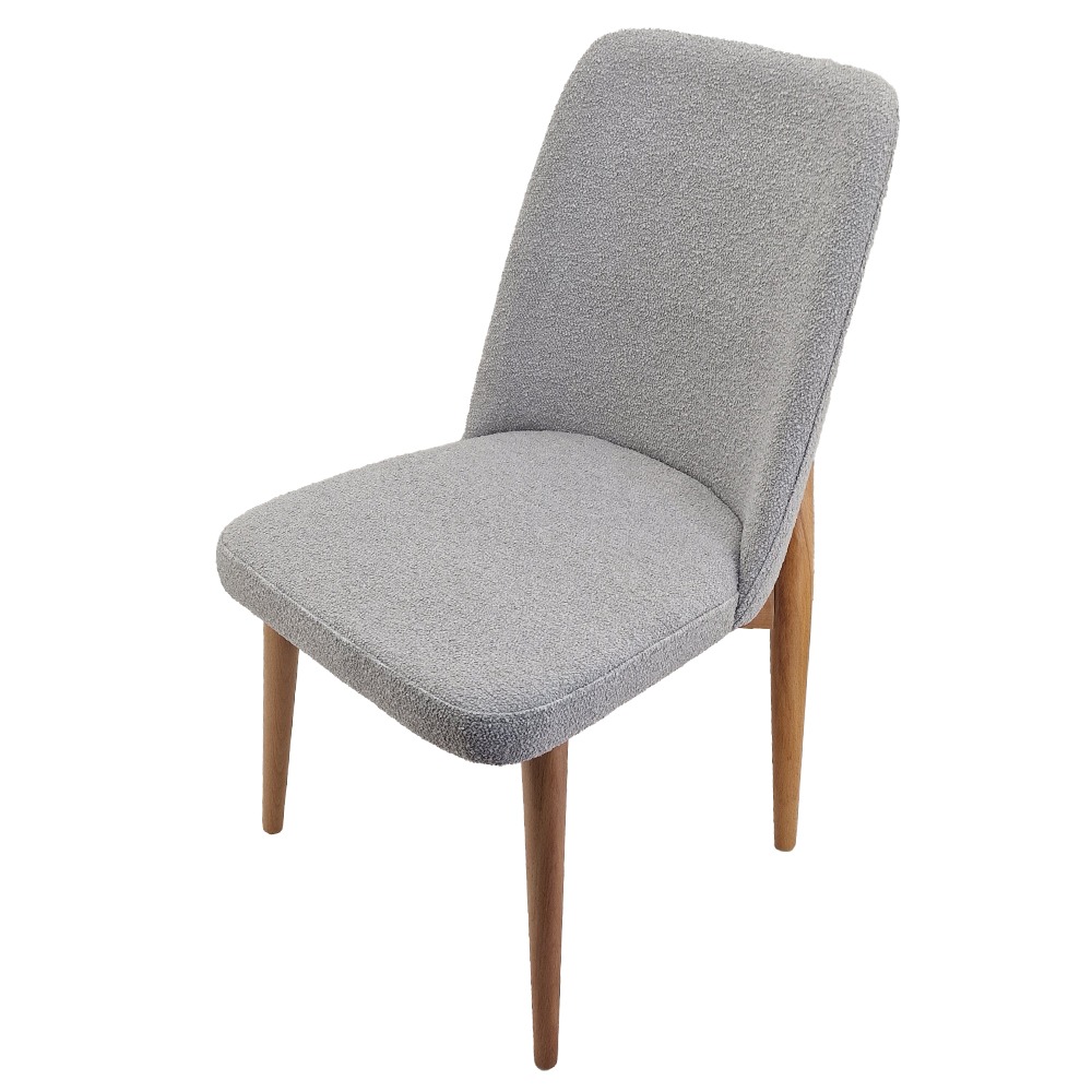 Artekko Oscar Ξύλινη Καρέκλα με Γκρι Μπουκλέ Ύφασμα (48x50x91)cm Artekko 783-1240