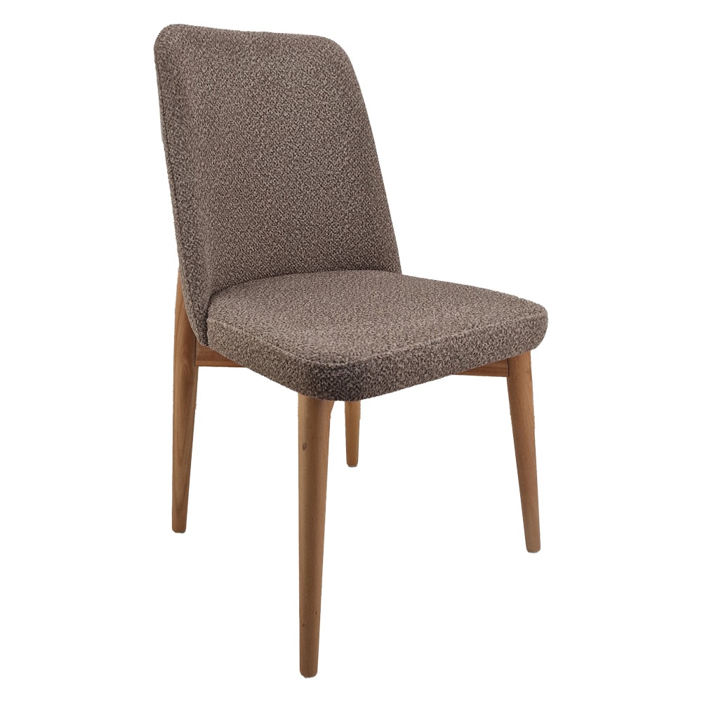 Artekko Oscar Ξύλινη Καρέκλα με Καφέ Μπουκλέ Ύφασμα (48x50x91)cm Artekko 783-1241