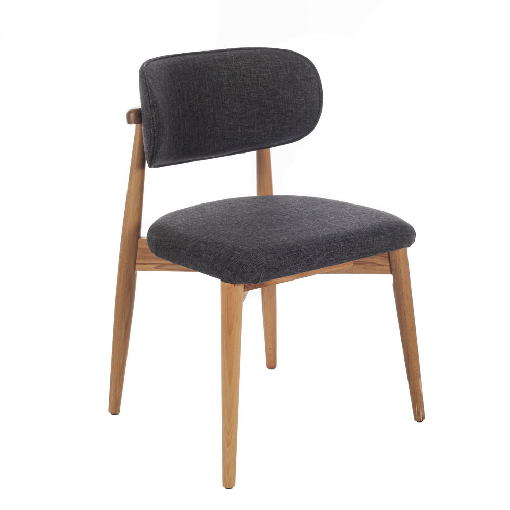 Artekko Adel Καρέκλα με Ξύλινο Σκελετό σε Φυσική Απόχρωση και Γκρι Σκούρο Ύφασμα (52x50x82)cm Artekko 783-1526
