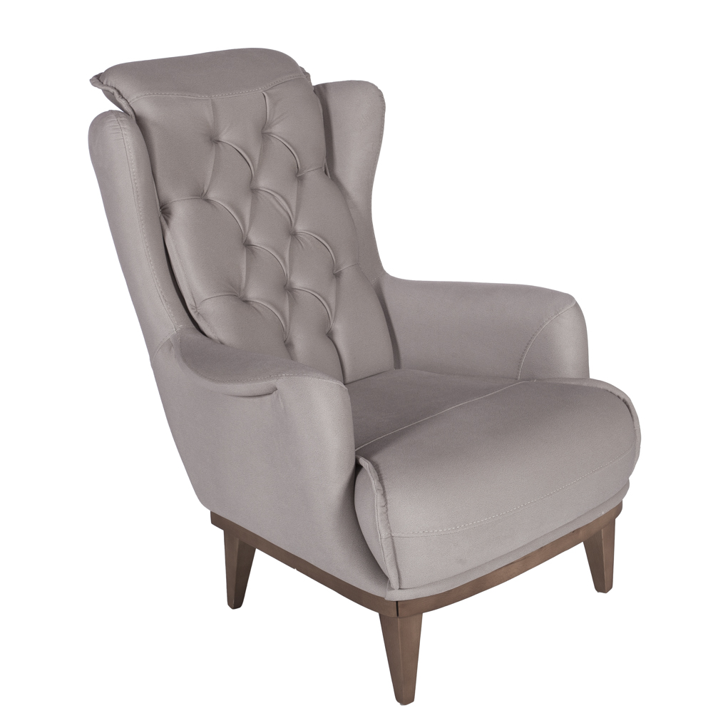 Artekko Antalya Καφέ Πολυθρόνα Μπερζέρα Αλκαντάρα (70x100x100)cm Artekko 783-4214