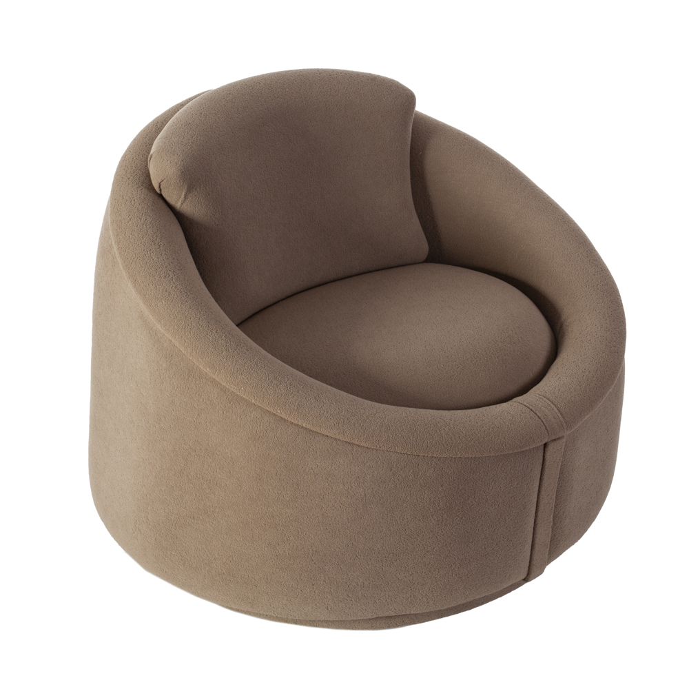 Artekko Sara Καφέ Μπουκλέ Πολυθρόνα (90x90x70)cm Artekko 783-6207