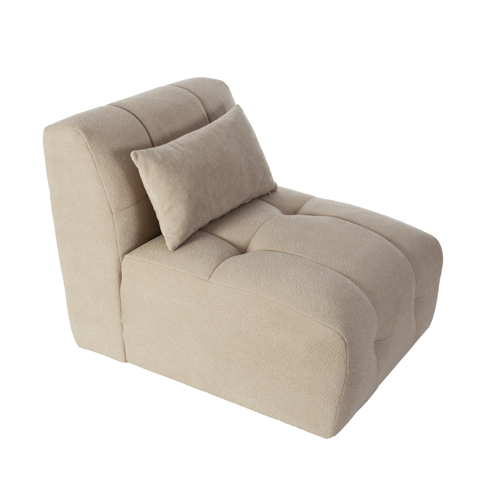 Artekko Sofia Μπεζ Μπουκλέ Πολυθρόνα (70x95x75)cm Artekko 783-6311