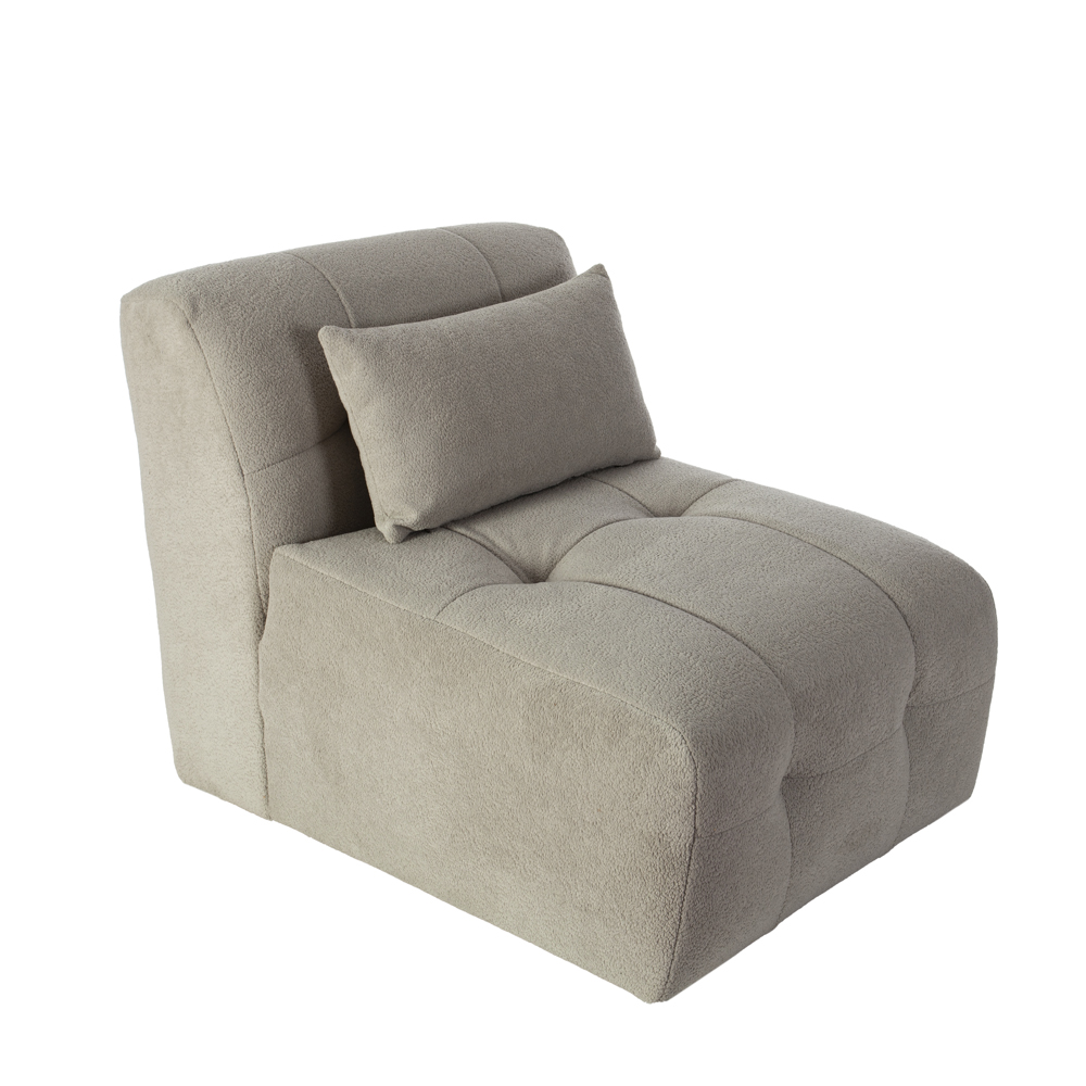 Artekko Sofia Ανοιχτό Γκρι Μπουκλέ Πολυθρόνα (70x95x75)cm Artekko 783-6313
