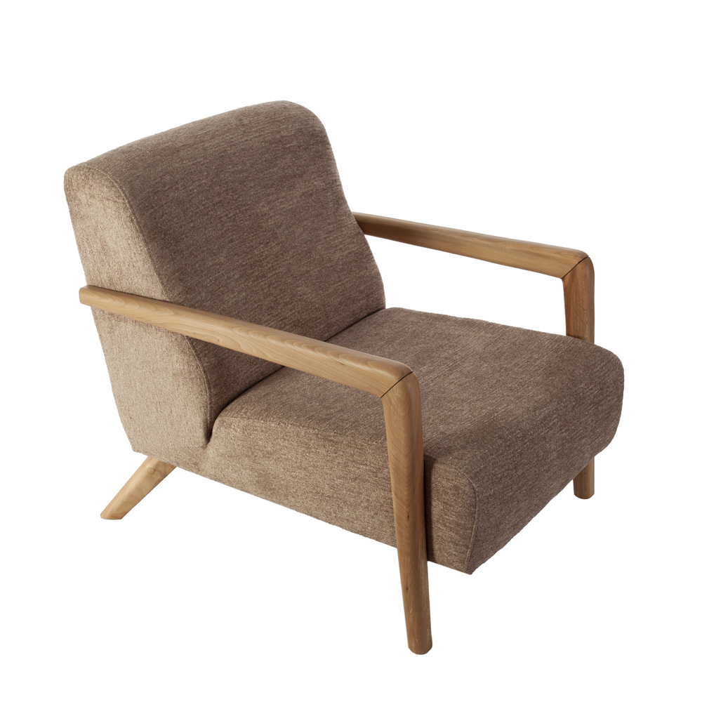 Artekko Merlin Καφέ Μπουκλέ Πολυθρόνα (69x90x75)cm Artekko 783-6334