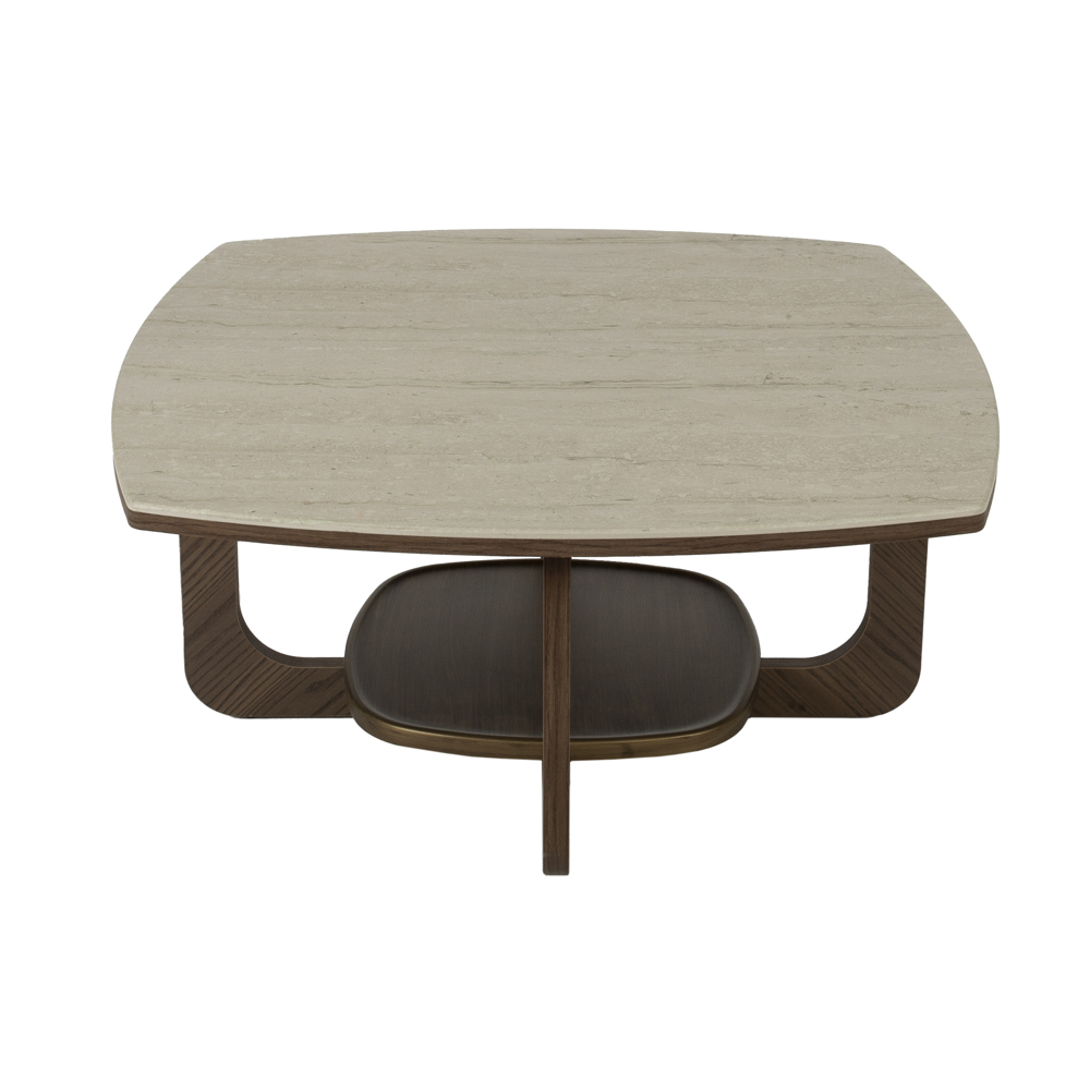 Artekko Stone Καφέ Τραπέζι Σαλονιού MDF με Όψη Πέτρας στην Επιφάνεια (90x90x42)cm Artekko 783-6407