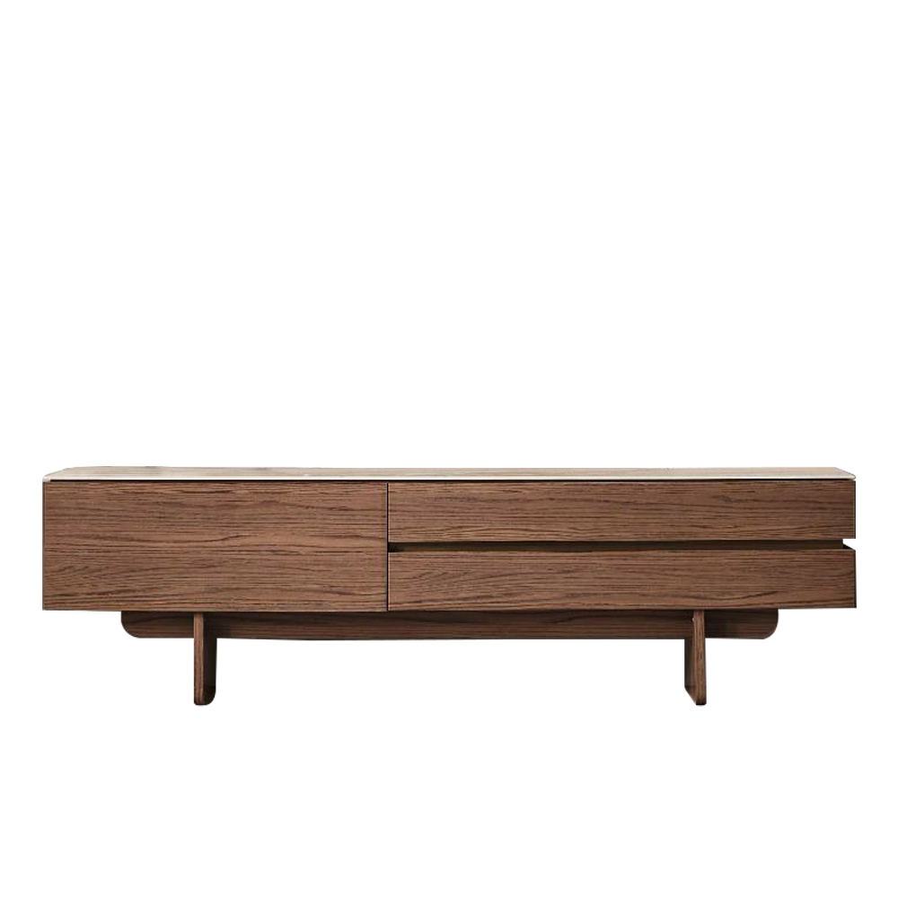 Artekko Stone Καφέ Έπιπλο Τηλεόρασης MDF με Όψη Πέτρας στην Επιφάνεια (210x48x60)cm Artekko 783-6412