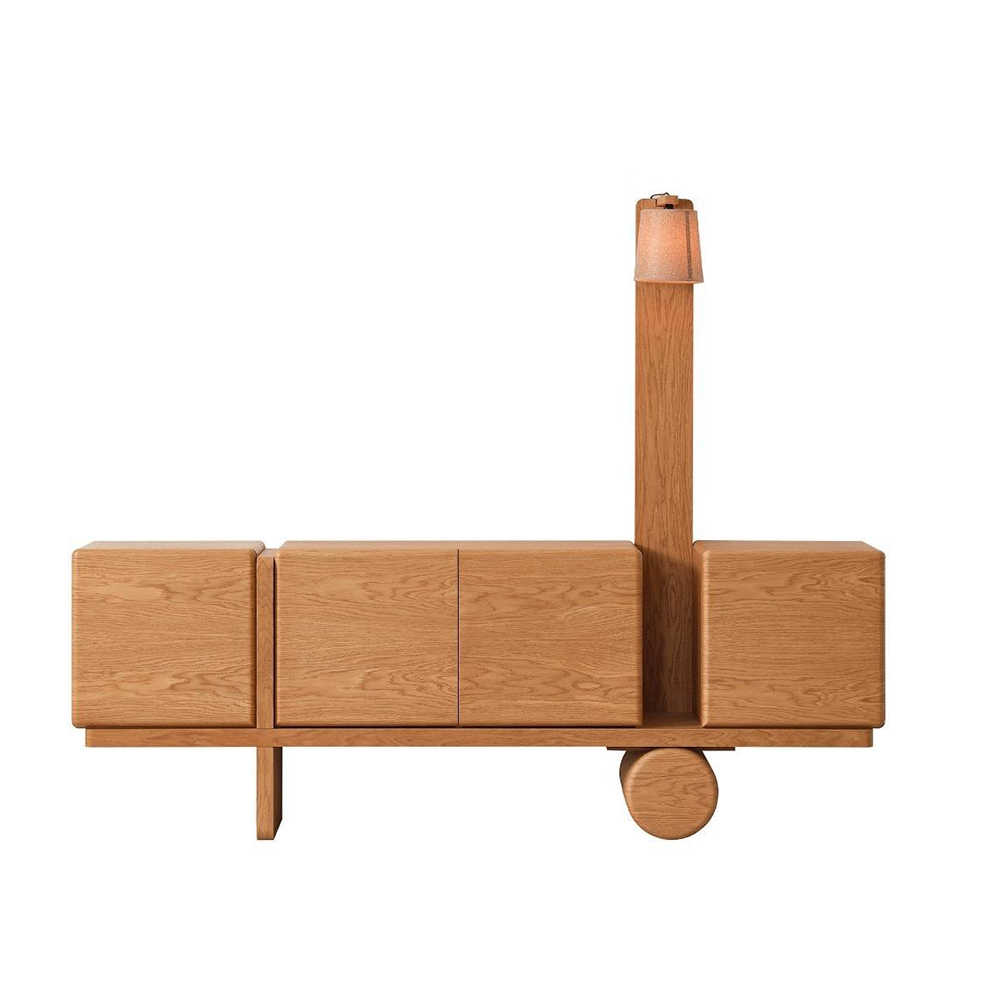 Artekko Lilyum Καφέ Ξύλινος Μπουφές με Ενσωματωμένο Φωτιστικό (230x48x79/180)cm Artekko 783-6603