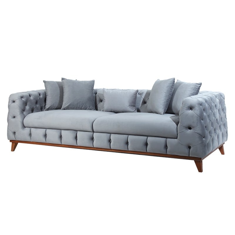 Artekko Veog Καναπές Τριθέσιος με Ξύλινα Πόδια (225x92x68)cm Artekko 783-7002