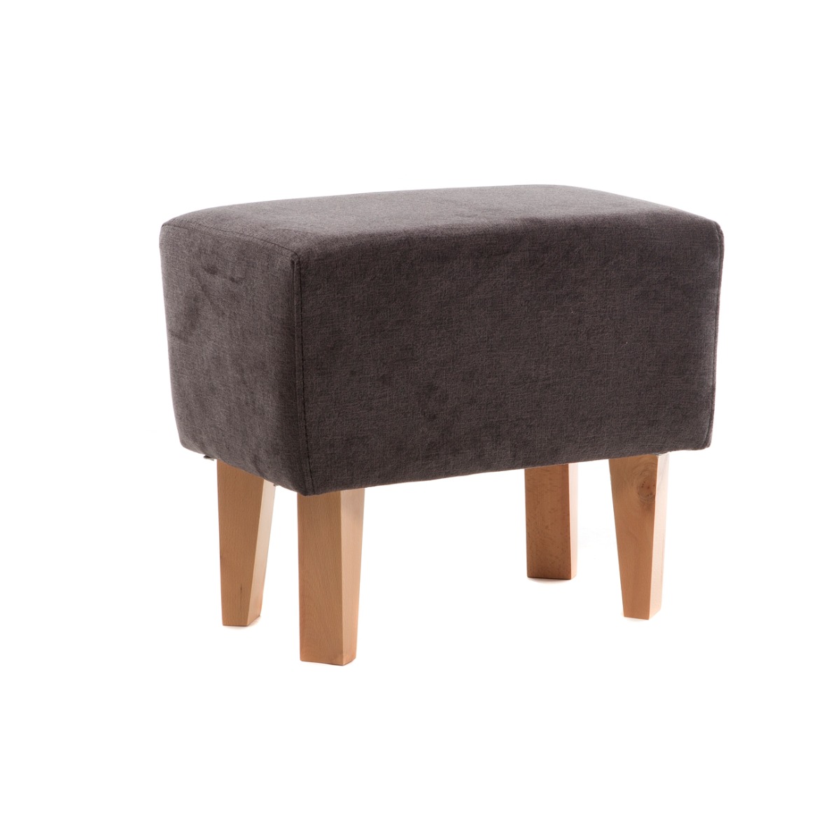 Artekko Zumrut Σκαμπώ Υφασμάτινο Γκρι με Ξύλινα Πόδια (50x30x42)cm Artekko 783-7198