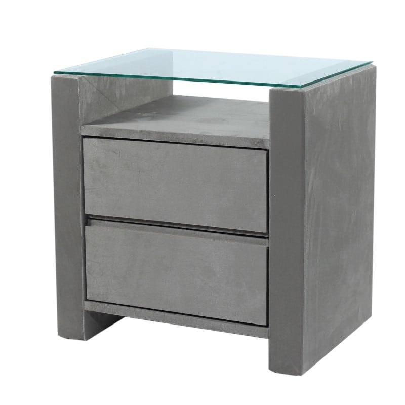 Artekko Xezziax Ξύλινο Μασίφ Γκρι Κομοδίνοe (57x42x59)cm Artekko 784-0011