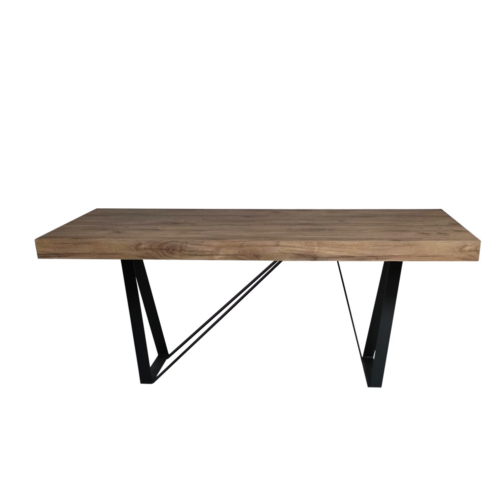 Artekko Julian Καφέ Τραπεζι MDF με Μαύρα Μεταλλικά Πόδια (180x90x73)cm Artekko 784-2019