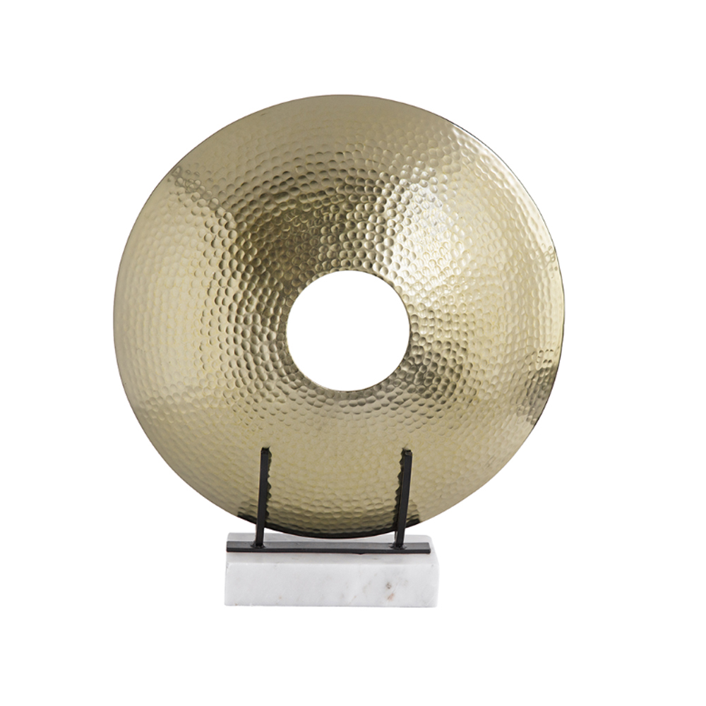 Artekko Zuccal Χρυσό Μεταλλικό Επιτραπέζιο Διακοσμητικό σε Λευκή Μαρμάρινη Βάση (15.2x55.9x48.3)cm Artekko 78970