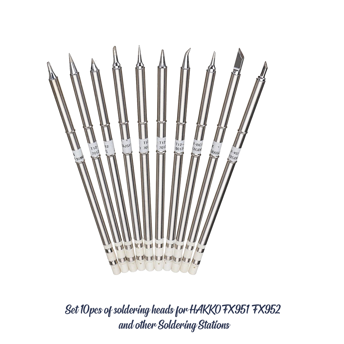 79977 GloboStar® GLOBOSTAR® DRILLPRO-T12 79977 Σετ 10 Κεφαλών για Σταθμό Συγκόλλησης/Κολλητήρι Συμβατές με Μοντέλα HAKKO FX951 & FX952 - Μ15.5 x Π15.5 x Υ2cm - Πακέτο 10 Τεμαχίων