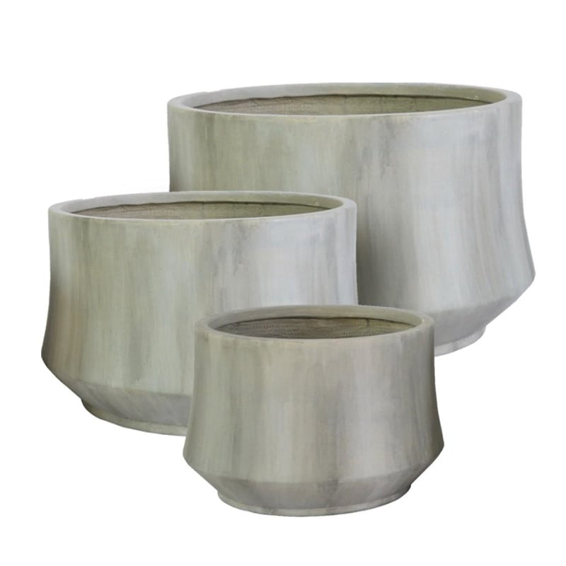 Artekko Feaph Γλάστρα Πήλινη Πατίνα Γκρί (43x43x26)cm Artekko 8-0004-B