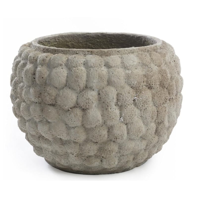 Artekko Sroovlic Κεραμικό Γκρι Στρόγγυλο Ανθοδοχείο (38x27)cm Artekko 8-0027
