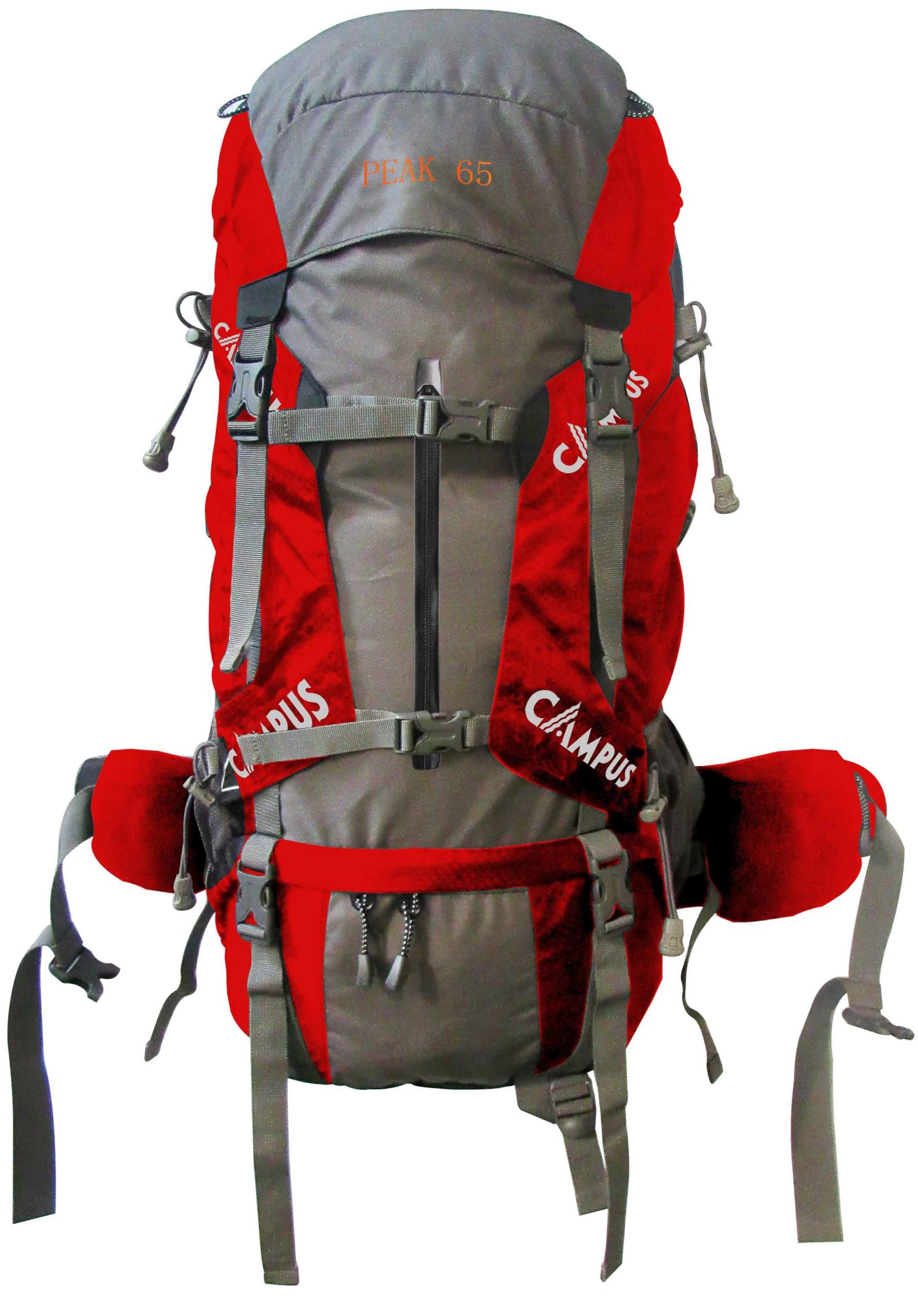 CAMPUS ΣΑΚΙΔΙΟ ΠΛΑΤΗΣ PEAK 65 Lt. ΚΟΚΚΙΝΟ-ΓΚΡΙ velco-810-9654-9