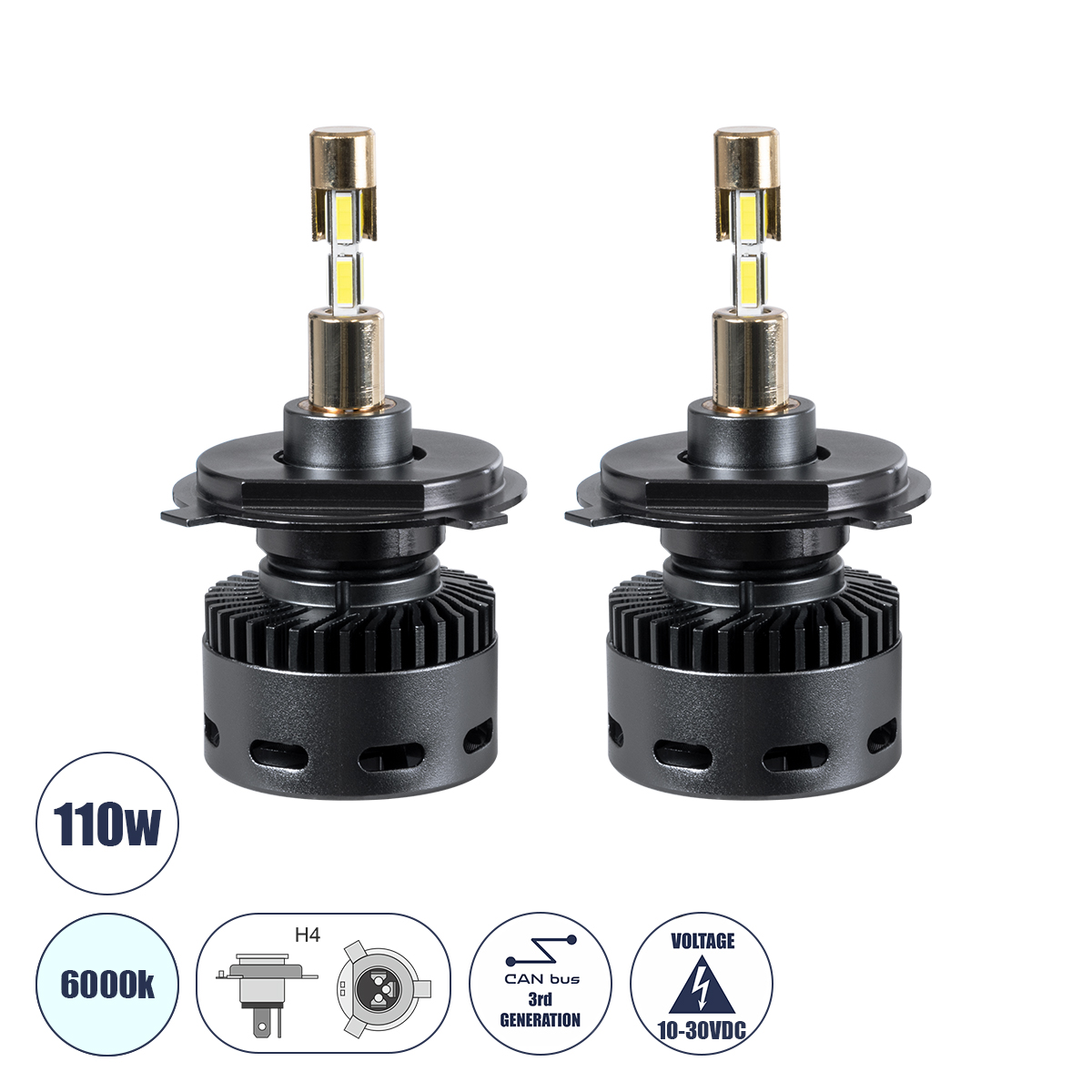 81504 GloboStar® 81504 H4 X10 360° Line KIT Βασικού Φωτισμού Αυτοκινήτου & Φορτηγού 3nd Generation Can-Bus Series LED CREE CXB 110W 22000lm DC 10-30V Αδιάβροχο IP56 Ψυχρό Λευκό 6000K 81504 GloboStar® 81504 H4 X10 360° Line KIT Βασικού Φωτισμού Αυτοκινήτου & Φορτηγού 3nd Generation Can-Bus Series LED CREE CXB 110W 22000lm DC 10-30V Αδιάβροχο IP56 Ψυχρό Λευκό 6000K