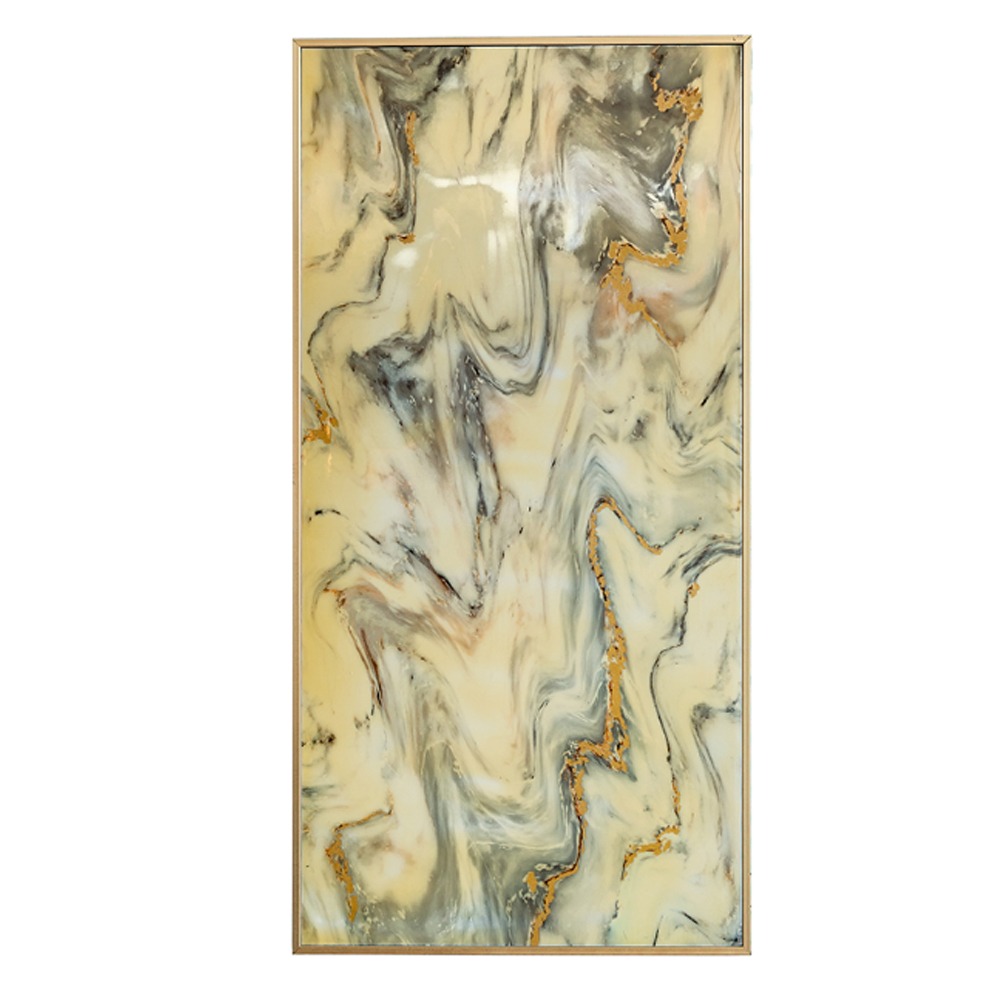 Artekko Assos MDF Πίνακας με Εφέ Μαρμάρου και Χρυσές Λεπτομέρειες (122x5x60)cm Artekko 82256-DS