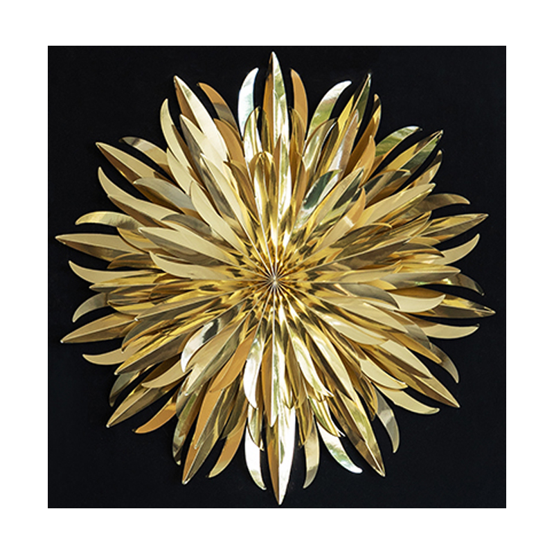 Artekko Suerrad Διακοσμητικό Τοίχου Χρυσό Άνθος σε Μαύρο Φόντο με Ακρυλικό Πλαίσιο (60x60x5)cm Artekko 82804