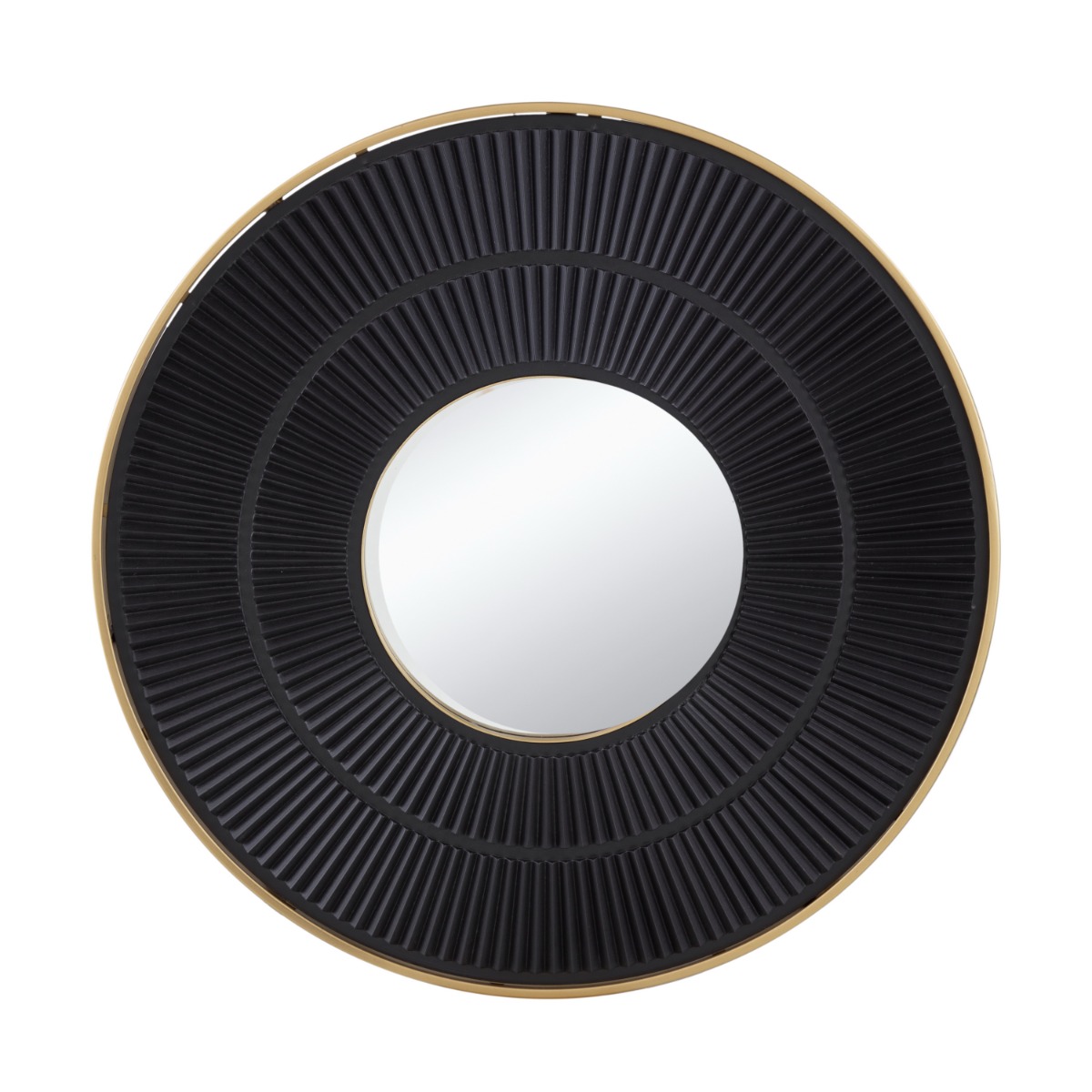 Artekko Carved Μαύρος MDF Καθρέφτης Τοίχου (80x3x80)cm Artekko 83802-BLAC-DS