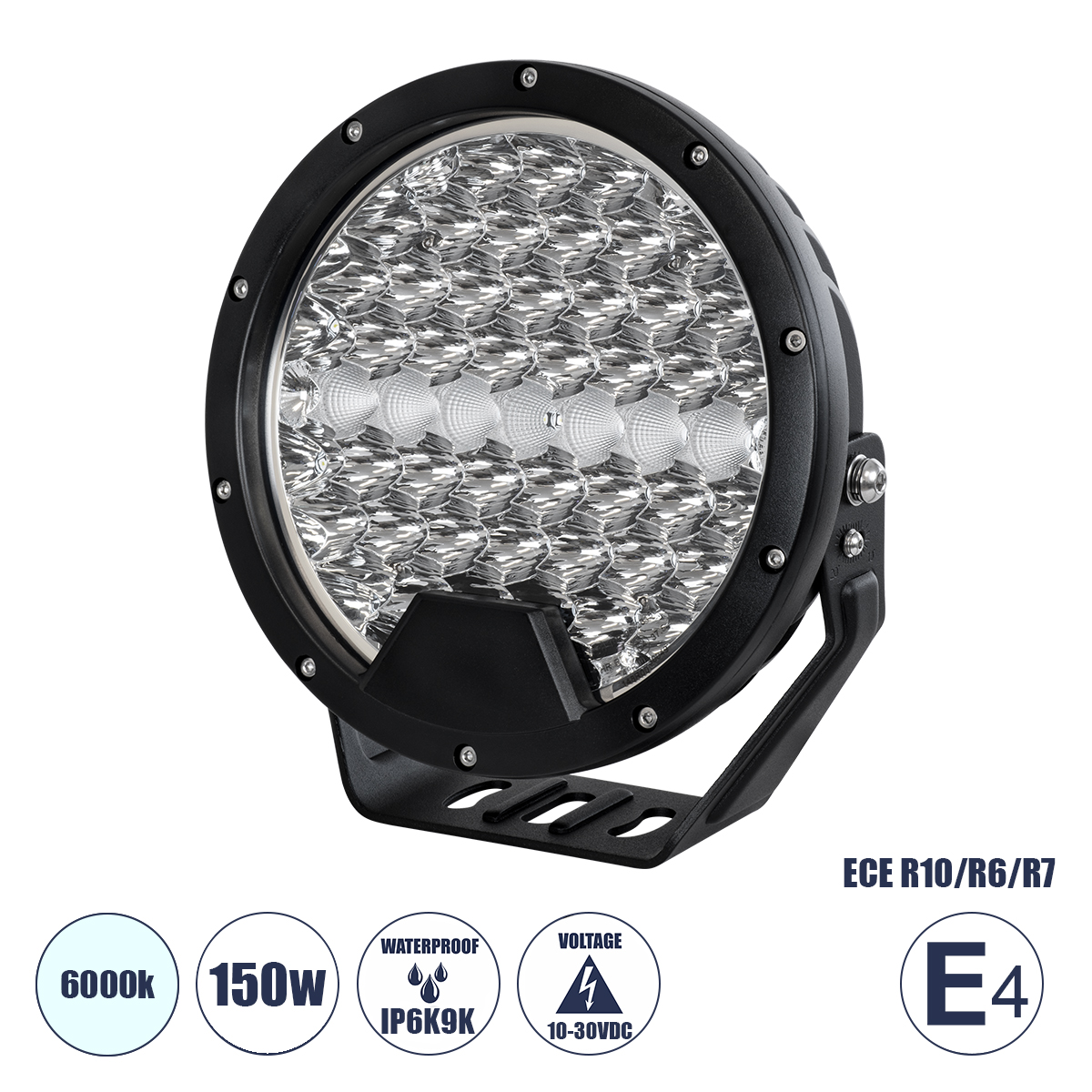 85337 GloboStar® 85337 E4 Mark Vehicle & JEEP Work Lights – Φώτα Εργασίας για Οχήματα και JEEP LED High Power 150W DC 10-30V Αδιάβροχo IP6K9K Ψυχρό Λευκό 6000K M22 x Π7 x Υ23.5cm 85337 GloboStar® 85337 E4 Mark Vehicle & JEEP Work Lights – Φώτα Εργασίας για Οχήματα και JEEP LED High Power 150W DC 10-30V Αδιάβροχo IP6K9K Ψυχρό Λευκό 6000K M22 x Π7 x Υ23.5cm