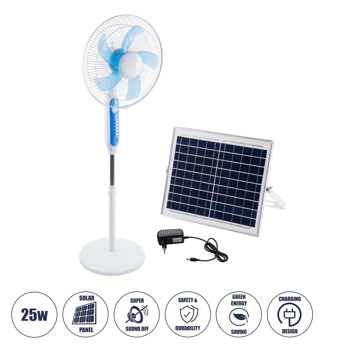85355 GloboStar® SOLARA-FAN 85355 Solar Fan Αυτόνομος Ηλιακός Επιδαπέδιος Ανεμιστήρας 25W 2 Λειτουργιών Ρεύματος με AC 220-240V ή με Φωτοβολταϊκό Panel 9V 12W & Επαναφορτιζόμενη Μπαταρία Li-ion 7.4V 4400mAh – 3 Ταχύτητες – Ενσωματωμένο USB 2.0 Charger Συ 85355 GloboStar® SOLARA-FAN 85355 Solar Fan Αυτόνομος Ηλιακός Επιδαπέδιος Ανεμιστήρας 25W 2 Λειτουργιών Ρεύματος με AC 220-240V ή με Φωτοβολταϊκό Panel 9V 12W & Επαναφορτιζόμενη Μπαταρία Li-ion 7.4V 4400mAh – 3 Ταχύτητες – Ενσωματωμένο USB 2.0 Charger Συ