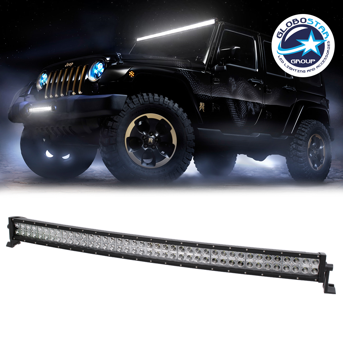 85472 GloboStar®  85472 PRO Series Μπάρα Καμπυλωτή - Curved για Αυτοκίνητα & Φορτηγά LED CREE XBD 240W 24000lm DC 10-30V Αδιάβροχη IP65 Ψυχρό Λευκό 6000K