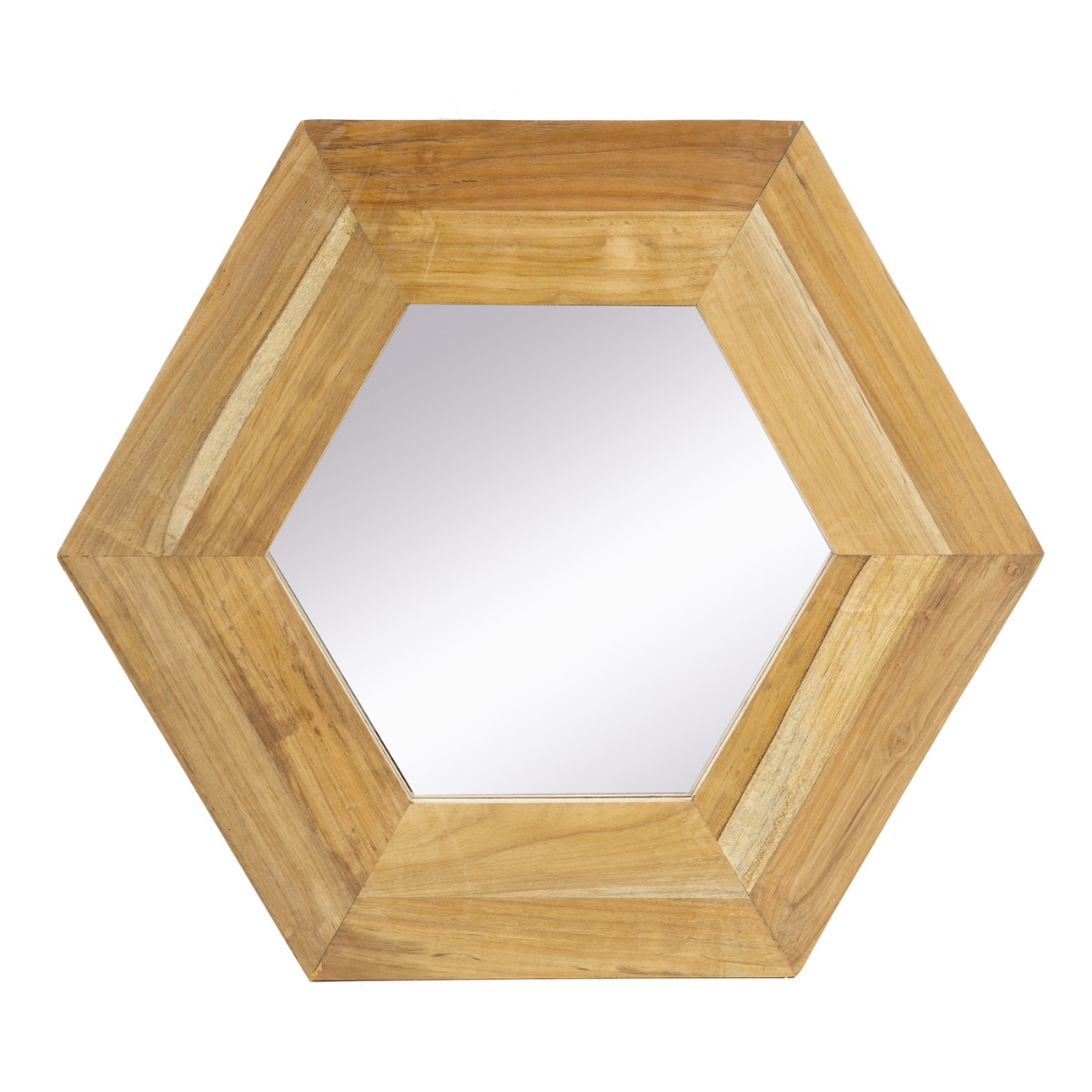 Artekko Mirror Καθρέφτης Τοίχου από Ξύλο Teak MDF Φυσική Απόχρωση (47x47x1.9)cm Artekko 85824-NATU