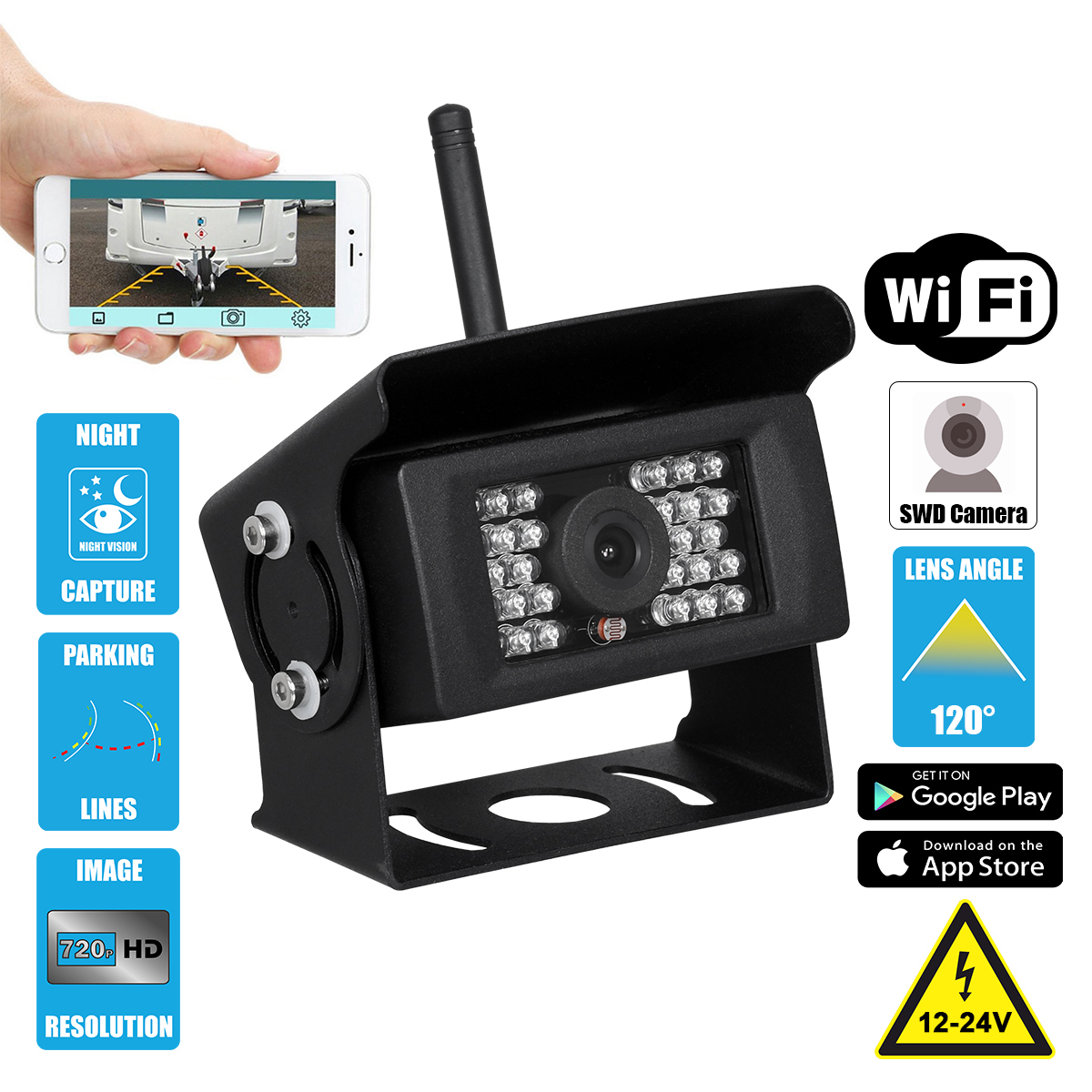 86025 GloboStar® 86025 WiFi Έγχρωμη Κάμερα 720p SWD HD Οπισθοπορείας Αυτοκινήτου-Φορτηγού DC 12-24V 120° με Εφαρμογή APP Night Capture με Parking Lines Αδιάβροχη IP69K 86025 GloboStar® 86025 WiFi Έγχρωμη Κάμερα 720p SWD HD Οπισθοπορείας Αυτοκινήτου-Φορτηγού DC 12-24V 120° με Εφαρμογή APP Night Capture με Parking Lines Αδιάβροχη IP69K