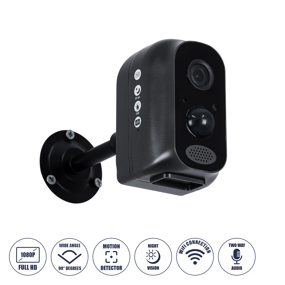 86026 GloboStar®  86026 Επαναφορτιζόμενη Επιτραπέζια/Τοίχου IP Camera 1080P WiFi 90° Μοιρών – 6200mAh – Νυχτερινή Όραση με LED IR – Διπλή Κατέυθυνση Ομιλίας – Ανιχνευτή Κίνησης – Νυχτερινή Λήψη – Θέση SD Κάρτας Max 128GB – 25 Μέρες Stand By