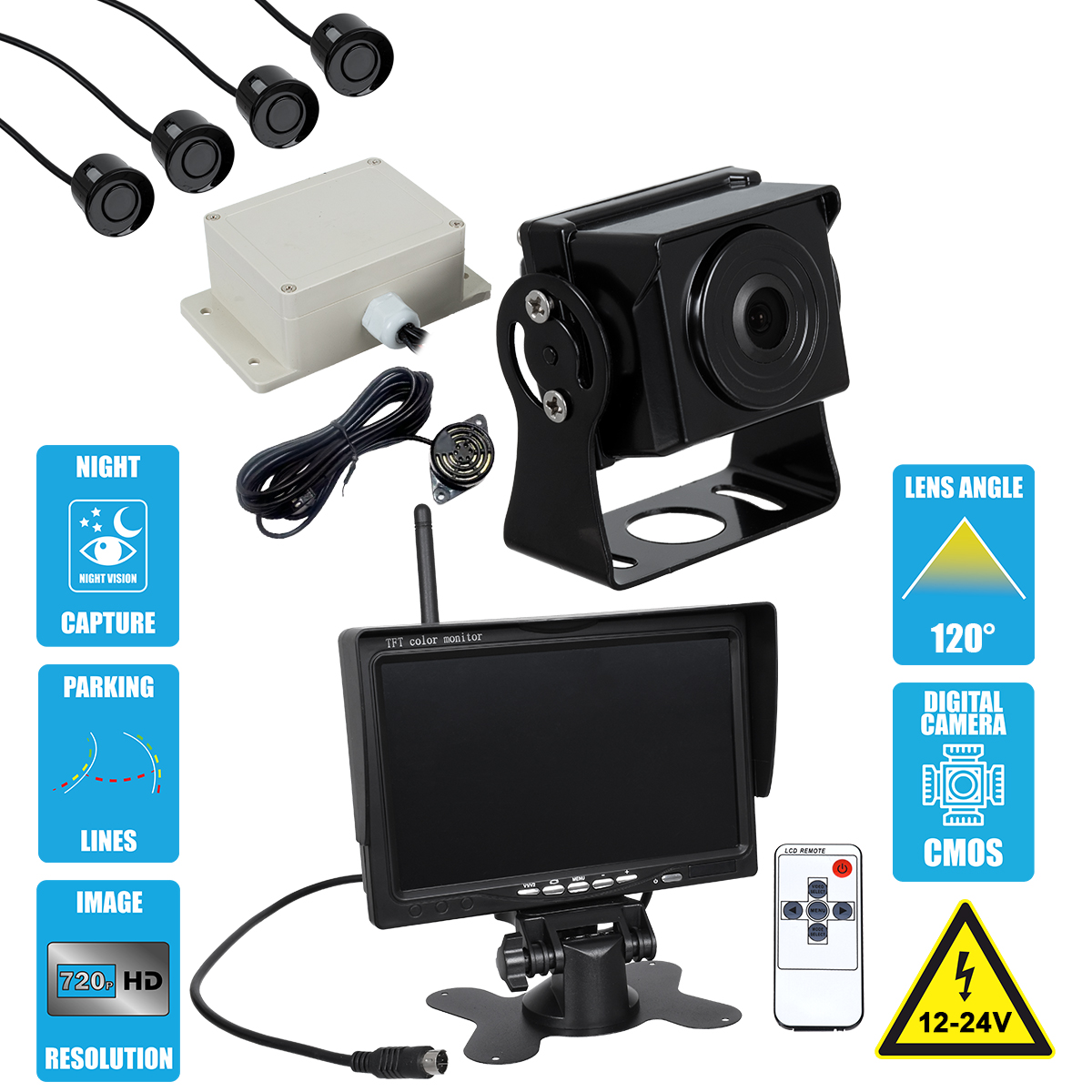 86033 GloboStar® 86033 Έγχρωμη Κάμερα 720p CMOS HD Οπισθοπορείας Αυτοκινήτου-Φορτηγού DC 12-24V 170° με Οθόνη 7″ DC 12-24V Night Capture με Parking Lines – Ασύρματο Χειριστήριο και ΚΙΤ Παρκαρίσματος με 4 Αισθητήρες Αδιάβροχο IP65 86033 GloboStar® 86033 Έγχρωμη Κάμερα 720p CMOS HD Οπισθοπορείας Αυτοκινήτου-Φορτηγού DC 12-24V 170° με Οθόνη 7″ DC 12-24V Night Capture με Parking Lines – Ασύρματο Χειριστήριο και ΚΙΤ Παρκαρίσματος με 4 Αισθητήρες Αδιάβροχο IP65