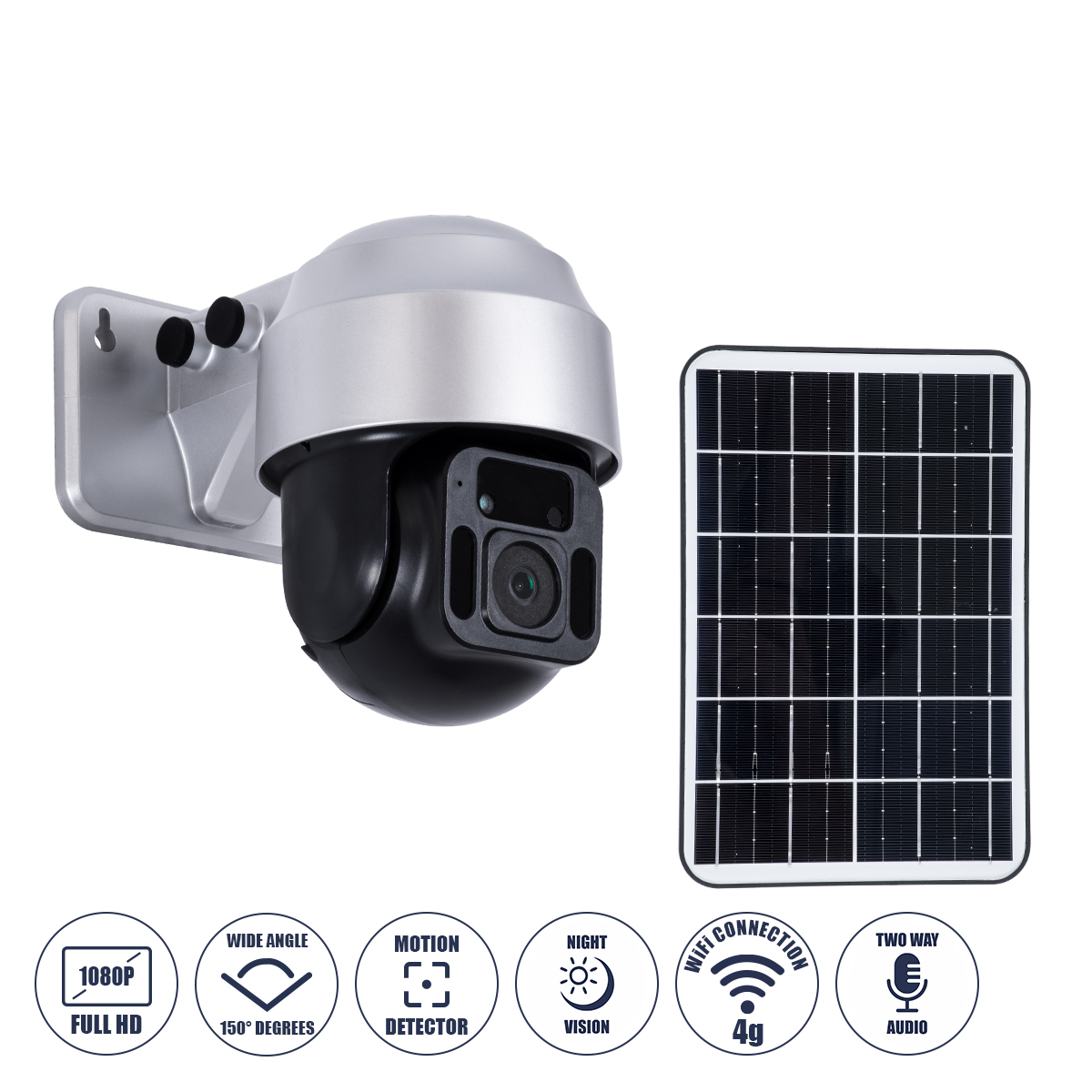 86054 GloboStar® 86054 Αυτόνομη Ηλιακή Camera 1080P 2MP 4G SIM CARD WiFi 150° Μπαταρία 3200mAh Φωτοβολταϊκό Πάνελ Διπλή Κατέυθυνση Ομιλίας Αδιάβροχη IP66 Ψυχρό Λευκό 6000K – Ασημί 86054 GloboStar® 86054 Αυτόνομη Ηλιακή Camera 1080P 2MP 4G SIM CARD WiFi 150° Μπαταρία 3200mAh Φωτοβολταϊκό Πάνελ Διπλή Κατέυθυνση Ομιλίας Αδιάβροχη IP66 Ψυχρό Λευκό 6000K – Ασημί