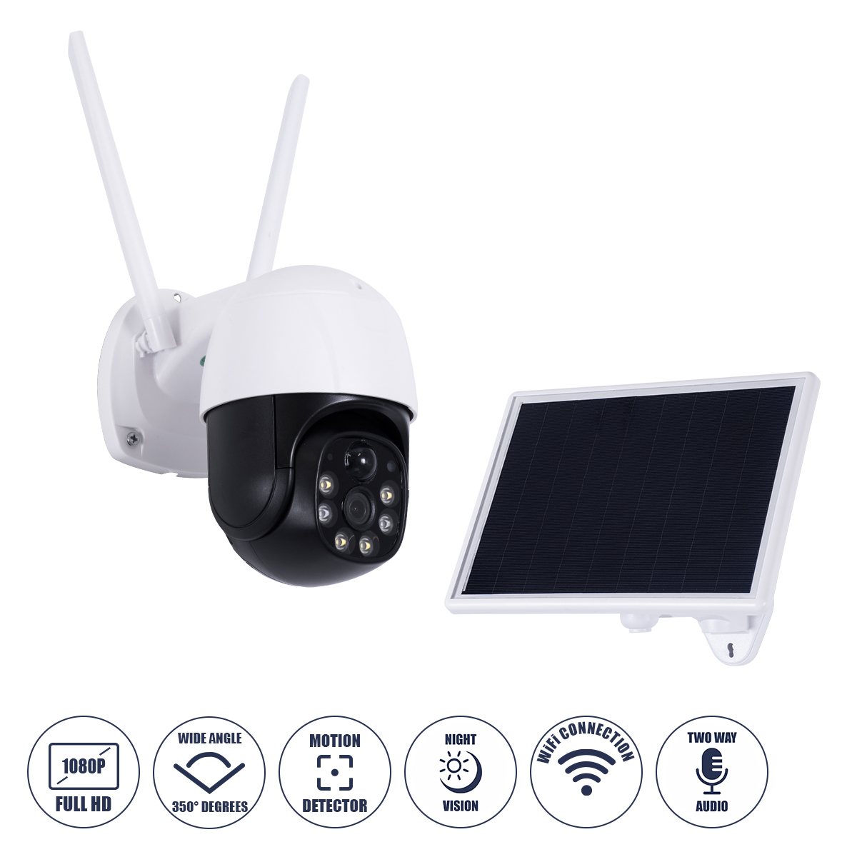 86055 GloboStar® 86055 Αυτόνομη Ηλιακή IP Camera 1080P 2MP WiFi 350° Μοιρών – 3200mAh – Φωτοβολταϊκό Πάνελ – Νυχτερινή Όραση με LED IR – Ανιχνευτή Κίνησης – Νυχτερινή Λήψη – Αδιάβροχη IP66 – Λευκό 86055 GloboStar® 86055 Αυτόνομη Ηλιακή IP Camera 1080P 2MP WiFi 350° Μοιρών – 3200mAh – Φωτοβολταϊκό Πάνελ – Νυχτερινή Όραση με LED IR – Ανιχνευτή Κίνησης – Νυχτερινή Λήψη – Αδιάβροχη IP66 – Λευκό